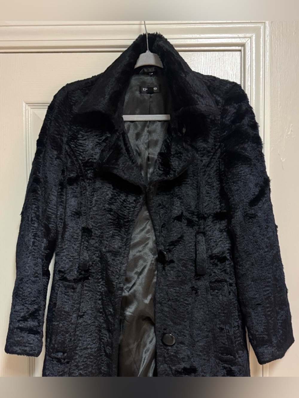 Bebe Women’s Black Faux Fur Long Coat - Picture 8 of 16